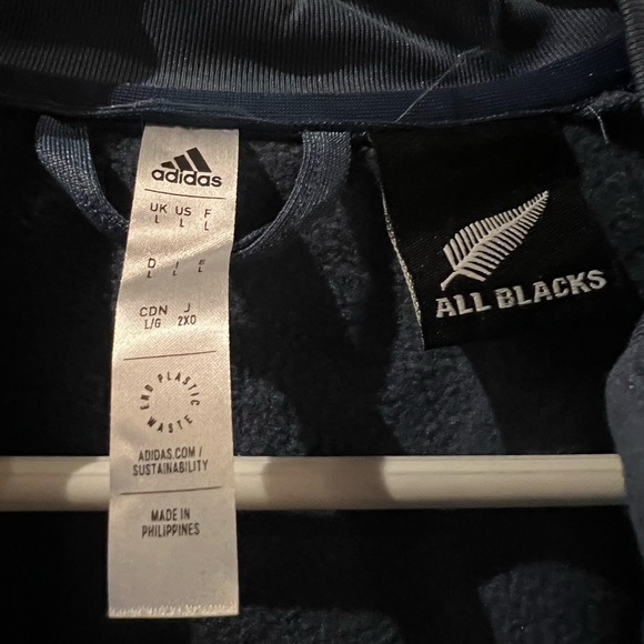 Authentic Adidas All Blacks 1/4 zip in blue size L - Picture 2 of 3